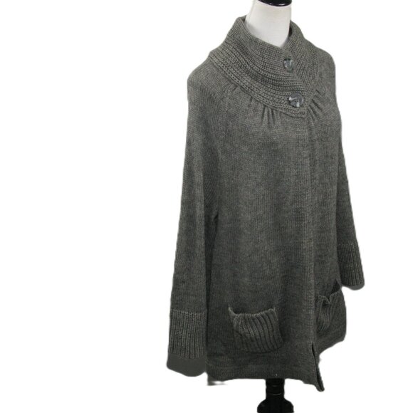 Chico's Gray Wool/Alpaca Blend Cardigan Sweater Size 3 or XL - Picture 5 of 7